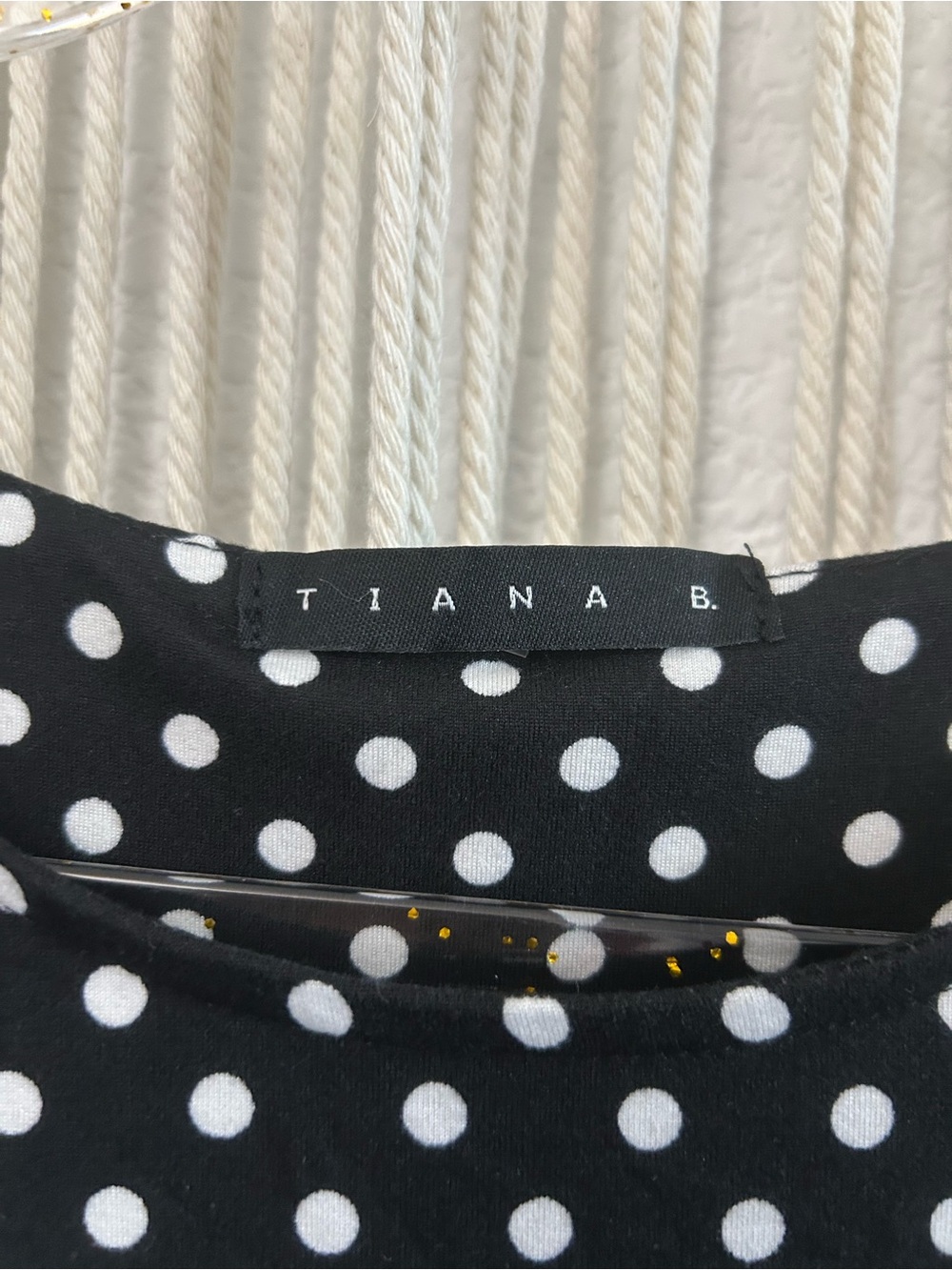 TIANA B Black & White Polka Dot Swing | Soft Knit Short Sleeve Dress - Picture 10 of 15